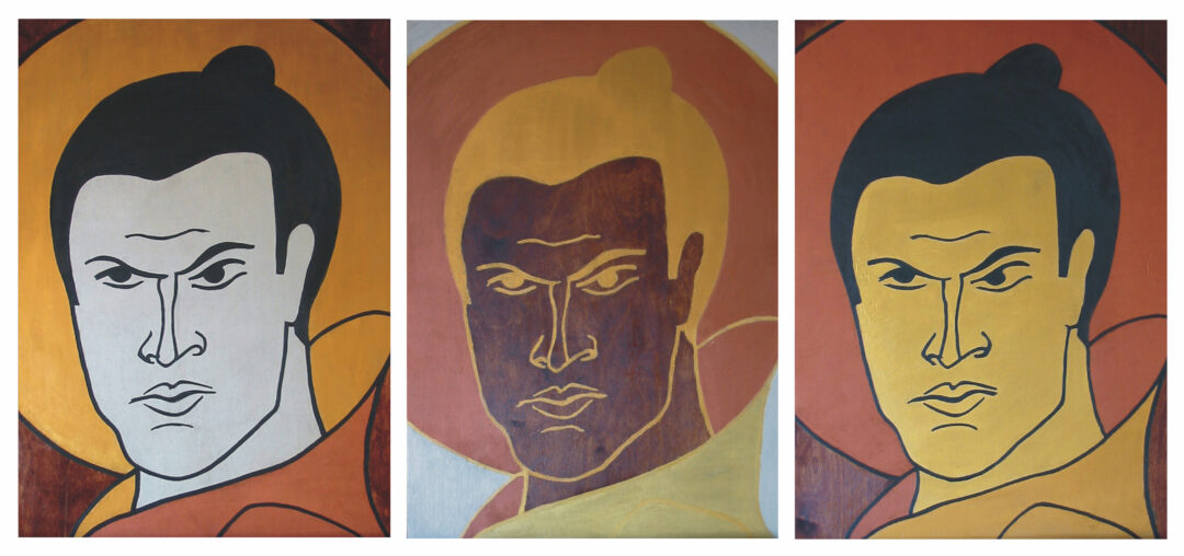 tryptyk Michał Anioł srebro-brąz-złoto